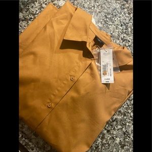 Almond Dress Shirt with Puffer Sleeve size XL new with tag